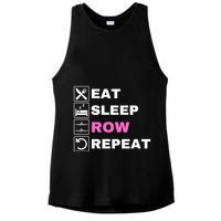 Eat Sleep Row Repeat, Erg Rowing Crew, Rowing Oar, Row Crew Ladies PosiCharge Tri-Blend Wicking Tank