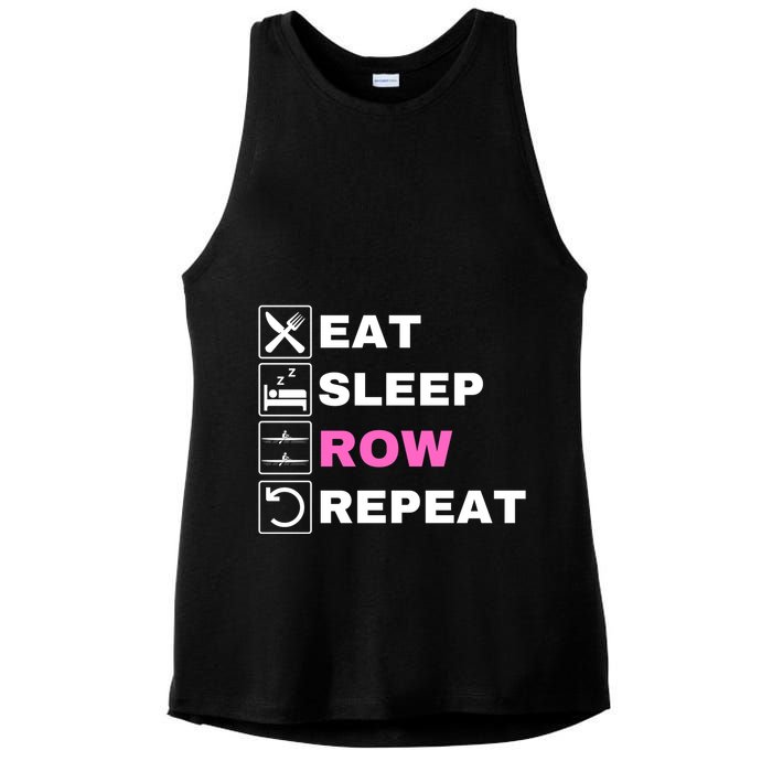 Eat Sleep Row Repeat, Erg Rowing Crew, Rowing Oar, Row Crew Ladies PosiCharge Tri-Blend Wicking Tank