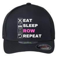 Eat Sleep Row Repeat, Erg Rowing Crew, Rowing Oar, Row Crew Flexfit Unipanel Trucker Cap