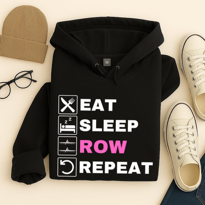Eat Sleep Row Repeat, Erg Rowing Crew, Rowing Oar, Row Crew Hoodie