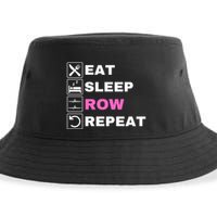 Eat Sleep Row Repeat, Erg Rowing Crew, Rowing Oar, Row Crew Sustainable Bucket Hat
