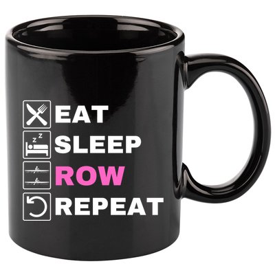 Eat Sleep Row Repeat, Erg Rowing Crew, Rowing Oar, Row Crew 11oz C Handle Ceramic Mug