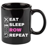 Eat Sleep Row Repeat, Erg Rowing Crew, Rowing Oar, Row Crew 11oz C Handle Ceramic Mug