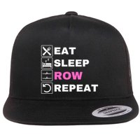 Eat Sleep Row Repeat, Erg Rowing Crew, Rowing Oar, Row Crew Flatbill Hat