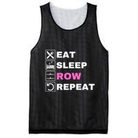 Eat Sleep Row Repeat, Erg Rowing Crew, Rowing Oar, Row Crew Mesh Reversible Basketball Jersey Tank