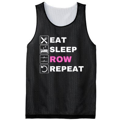 Eat Sleep Row Repeat, Erg Rowing Crew, Rowing Oar, Row Crew Mesh Reversible Basketball Jersey Tank