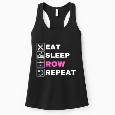 Eat Sleep Row Repeat, Erg Rowing Crew, Rowing Oar, Row Crew Womens Tank Top