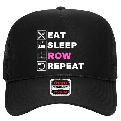 Eat Sleep Row Repeat, Erg Rowing Crew, Rowing Oar, Row Crew Trucker Hat