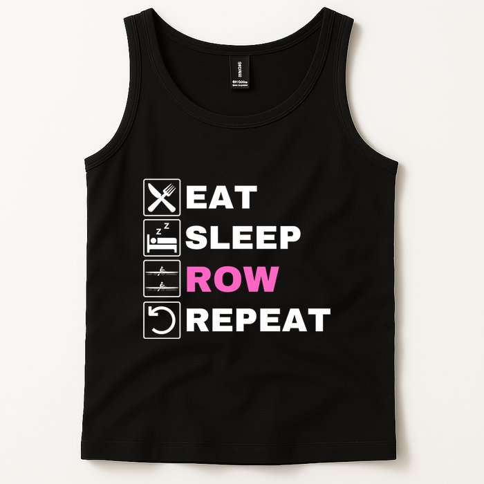 Eat Sleep Row Repeat, Erg Rowing Crew, Rowing Oar, Row Crew Tank Top