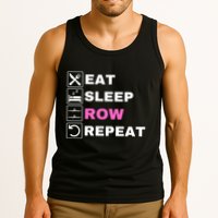 Eat Sleep Row Repeat, Erg Rowing Crew, Rowing Oar, Row Crew Tank Top