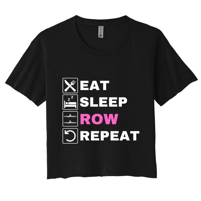 Eat Sleep Row Repeat, Erg Rowing Crew, Rowing Oar, Row Crew Crop Top