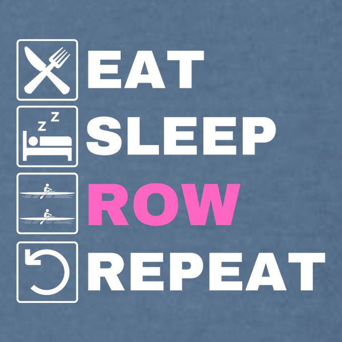 Eat Sleep Row Repeat, Erg Rowing Crew, Rowing Oar, Row Crew Garment-Dyed Sweatshirt
