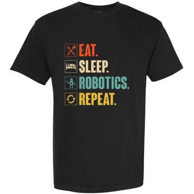 Eat Sleep Robotics Repeat Vintage Engineer Gift Garment-Dyed Heavyweight T-Shirt