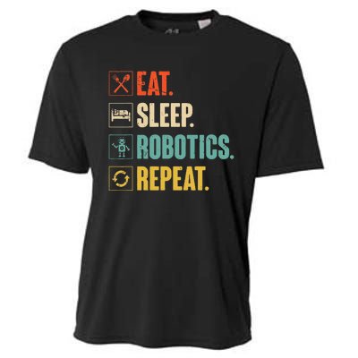 Eat Sleep Robotics Repeat Vintage Engineer Gift Cooling Performance Crew T-Shirt