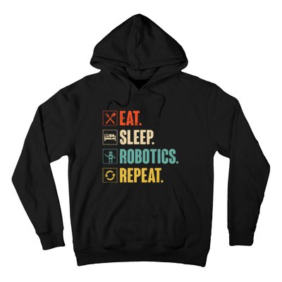 Eat Sleep Robotics Repeat Vintage Engineer Gift Hoodie