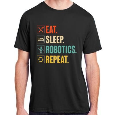 Eat Sleep Robotics Repeat Vintage Engineer Gift Adult ChromaSoft Performance T-Shirt