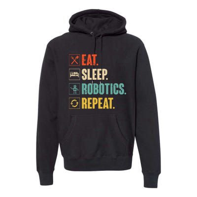 Eat Sleep Robotics Repeat Vintage Engineer Gift Premium Hoodie