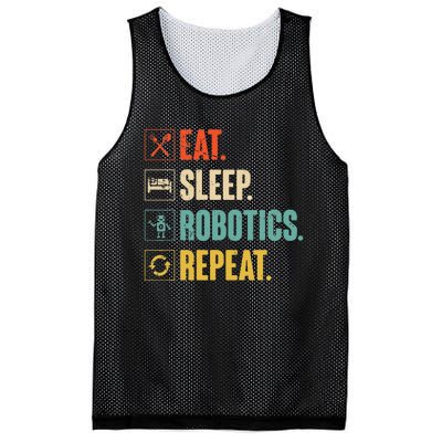 Eat Sleep Robotics Repeat Vintage Engineer Gift Mesh Reversible Basketball Jersey Tank