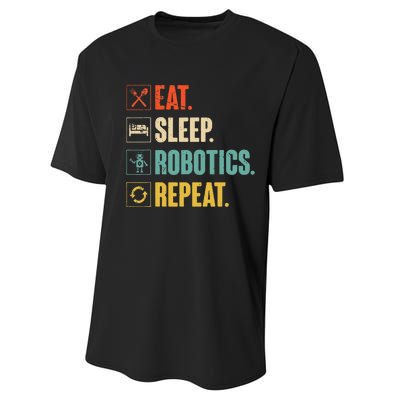 Eat Sleep Robotics Repeat Vintage Engineer Gift Performance Sprint T-Shirt