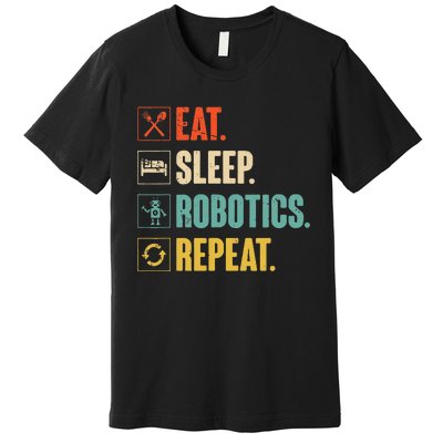 Eat Sleep Robotics Repeat Vintage Engineer Gift Premium T-Shirt