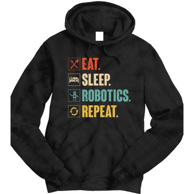 Eat Sleep Robotics Repeat Vintage Engineer Gift Tie Dye Hoodie