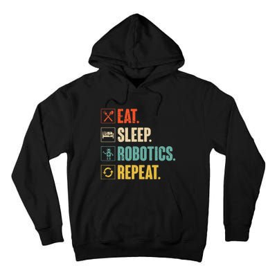 Eat Sleep Robotics Repeat Vintage Engineer Gift Tall Hoodie