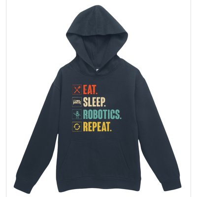 Eat Sleep Robotics Repeat Vintage Engineer Gift Urban Pullover Hoodie