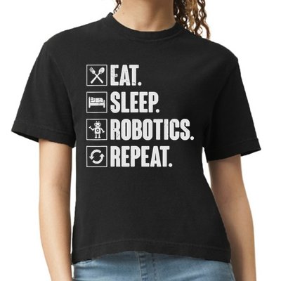 Eat Sleep Robotics Repeat Vintage Engineer Gift Comfort Colors Boxy T-Shirt