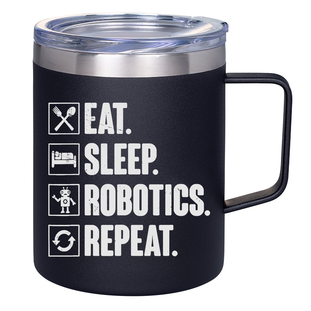 Eat Sleep Robotics Repeat Vintage Engineer Gift 12oz Stainless Steel Coffee Mug