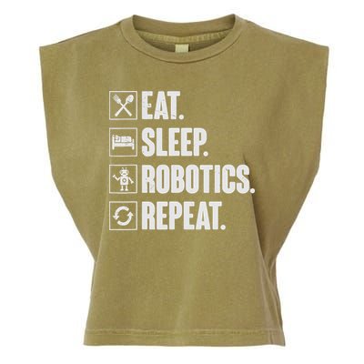 Eat Sleep Robotics Repeat Vintage Engineer Gift Garment-Dyed Women's Muscle Tee