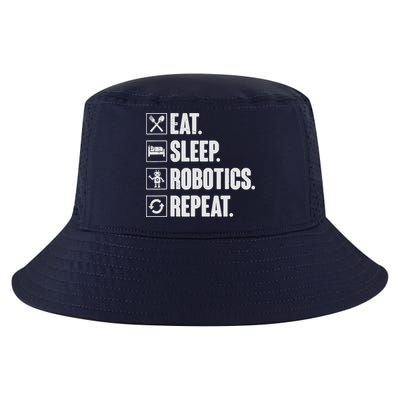Eat Sleep Robotics Repeat Vintage Engineer Gift Cool Comfort Performance Bucket Hat