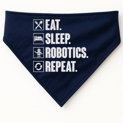 Eat Sleep Robotics Repeat Vintage Engineer Gift USA-Made Doggie Bandana