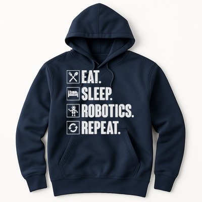 Eat Sleep Robotics Repeat Vintage Engineer Gift Hoodie