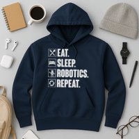 Eat Sleep Robotics Repeat Vintage Engineer Gift Hoodie