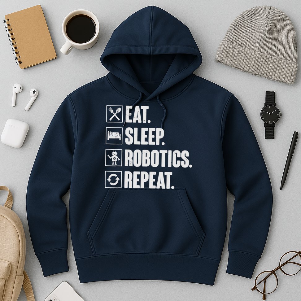 Eat Sleep Robotics Repeat Vintage Engineer Gift Hoodie