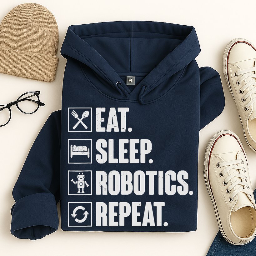 Eat Sleep Robotics Repeat Vintage Engineer Gift Hoodie