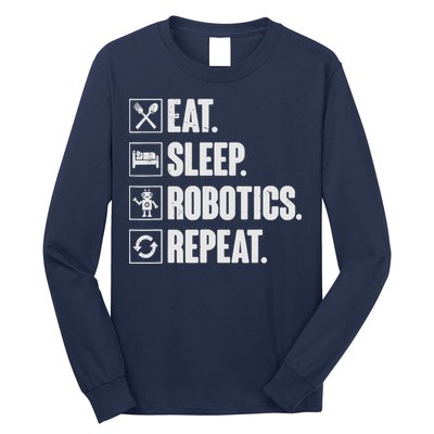 Eat Sleep Robotics Repeat Vintage Engineer Gift Long Sleeve Shirt