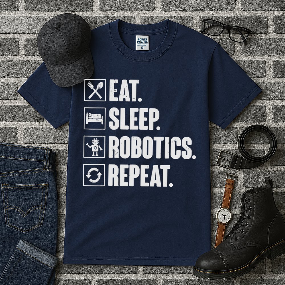 Eat Sleep Robotics Repeat Vintage Engineer Gift Tall T-Shirt