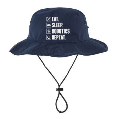Eat Sleep Robotics Repeat Vintage Engineer Gift Bucket Hat