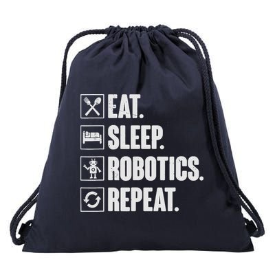 Eat Sleep Robotics Repeat Vintage Engineer Gift Drawstring Bag