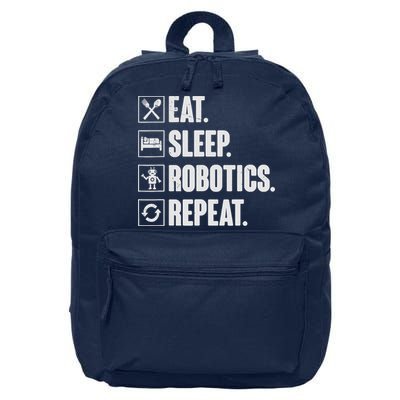 Eat Sleep Robotics Repeat Vintage Engineer Gift 16 in Basic Backpack