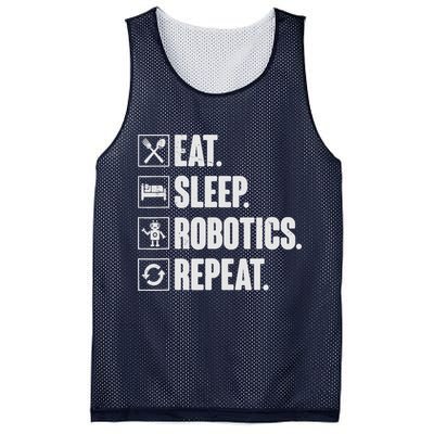 Eat Sleep Robotics Repeat Vintage Engineer Gift Mesh Reversible Basketball Jersey Tank