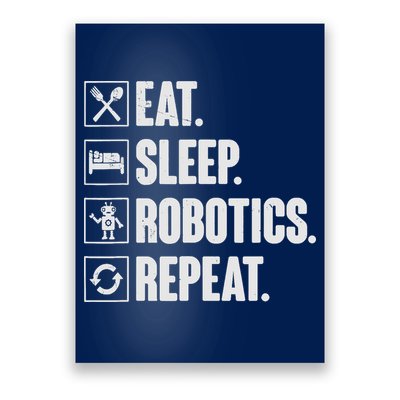 Eat Sleep Robotics Repeat Vintage Engineer Gift Poster