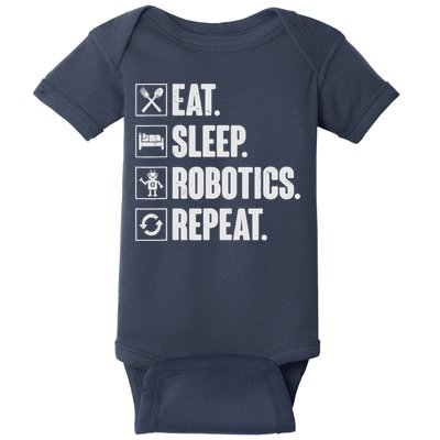 Eat Sleep Robotics Repeat Vintage Engineer Gift Baby Bodysuit
