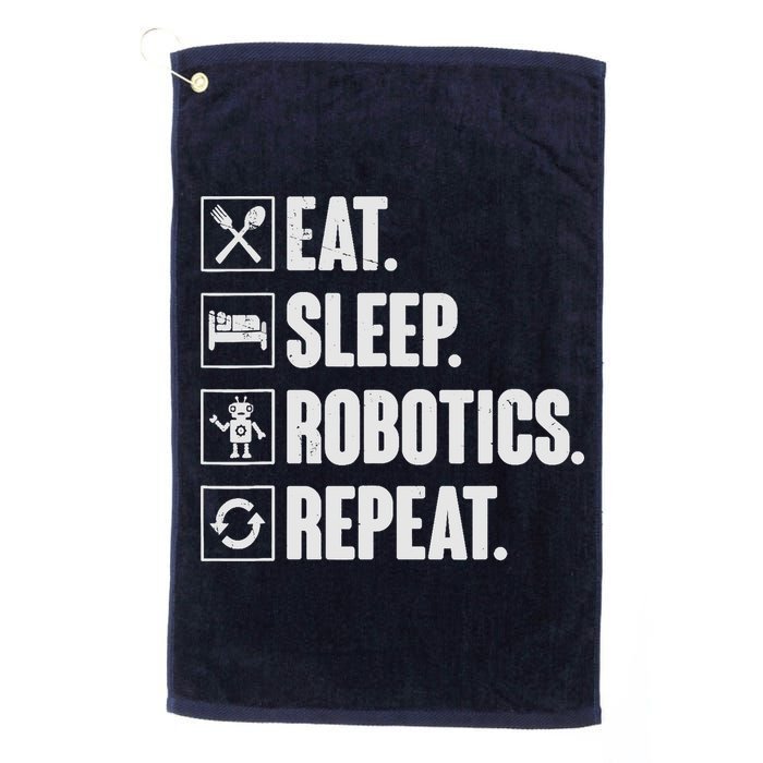 Eat Sleep Robotics Repeat Vintage Engineer Gift Golf Towel