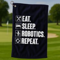 Eat Sleep Robotics Repeat Vintage Engineer Gift Golf Towel