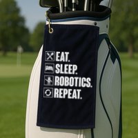 Eat Sleep Robotics Repeat Vintage Engineer Gift Golf Towel