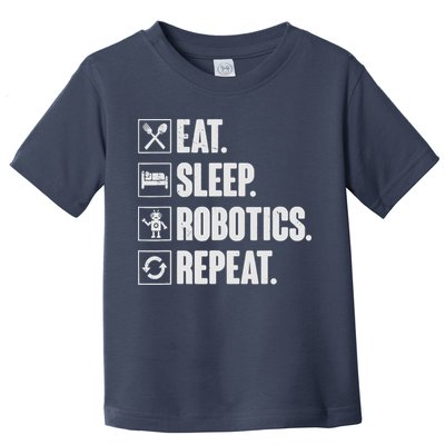 Eat Sleep Robotics Repeat Vintage Engineer Gift Toddler T-Shirt