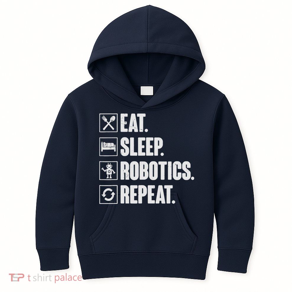 Eat Sleep Robotics Repeat Vintage Engineer Gift Kids Hoodie