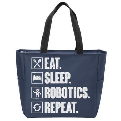 Eat Sleep Robotics Repeat Vintage Engineer Gift Zip Tote Bag